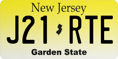NJ license plate J21RTE
