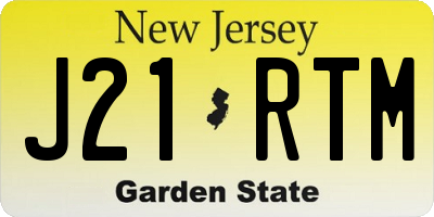 NJ license plate J21RTM