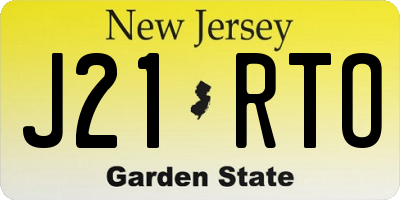 NJ license plate J21RTO
