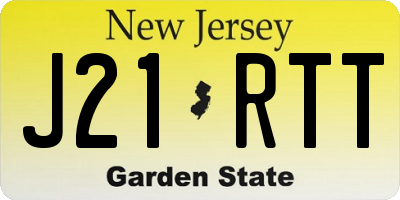 NJ license plate J21RTT