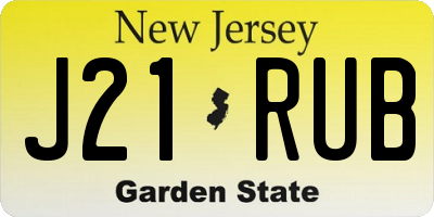 NJ license plate J21RUB
