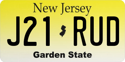 NJ license plate J21RUD