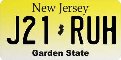 NJ license plate J21RUH