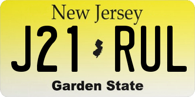NJ license plate J21RUL
