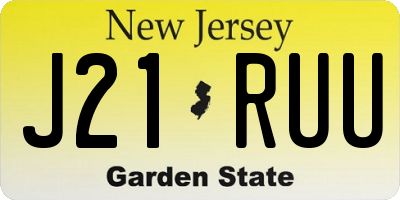 NJ license plate J21RUU