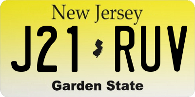NJ license plate J21RUV