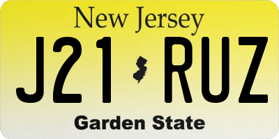 NJ license plate J21RUZ