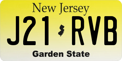 NJ license plate J21RVB