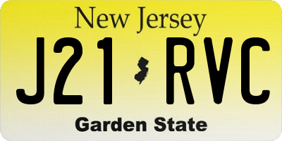 NJ license plate J21RVC