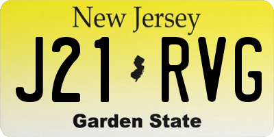 NJ license plate J21RVG