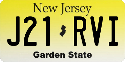 NJ license plate J21RVI