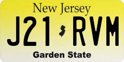 NJ license plate J21RVM
