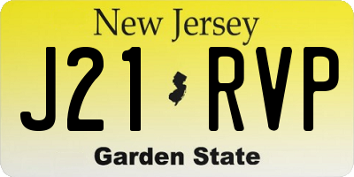 NJ license plate J21RVP