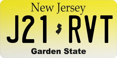 NJ license plate J21RVT