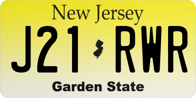 NJ license plate J21RWR