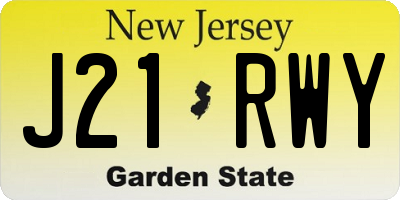 NJ license plate J21RWY