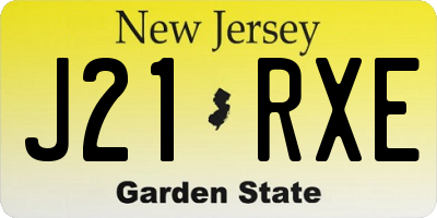 NJ license plate J21RXE