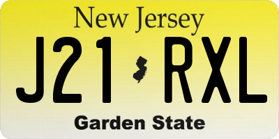 NJ license plate J21RXL