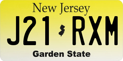 NJ license plate J21RXM