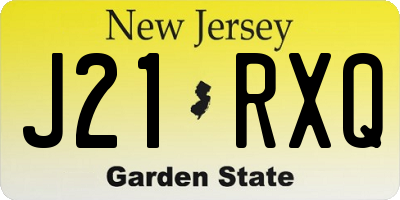 NJ license plate J21RXQ