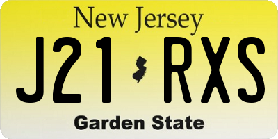 NJ license plate J21RXS