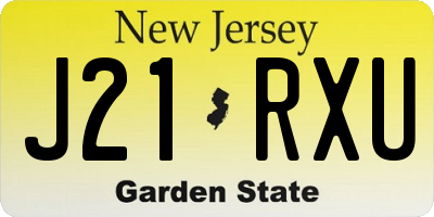 NJ license plate J21RXU