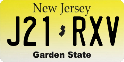 NJ license plate J21RXV