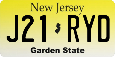 NJ license plate J21RYD