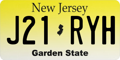 NJ license plate J21RYH