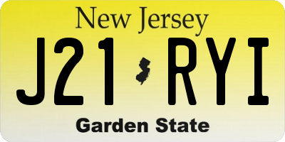 NJ license plate J21RYI