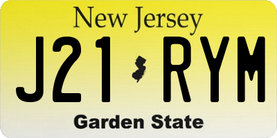 NJ license plate J21RYM