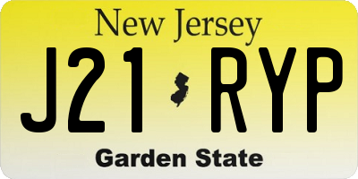 NJ license plate J21RYP