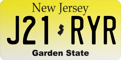 NJ license plate J21RYR