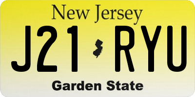 NJ license plate J21RYU