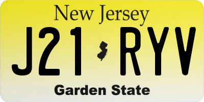 NJ license plate J21RYV