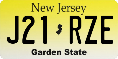 NJ license plate J21RZE