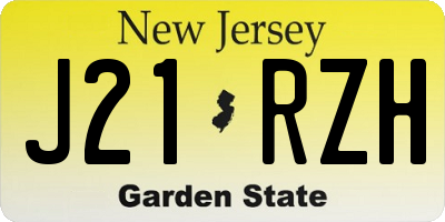 NJ license plate J21RZH