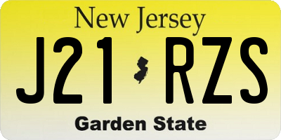NJ license plate J21RZS