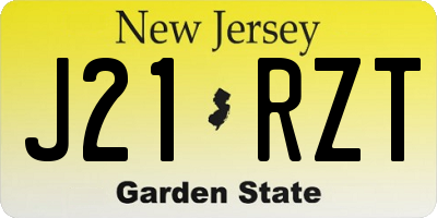 NJ license plate J21RZT
