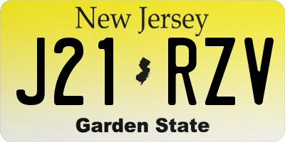NJ license plate J21RZV