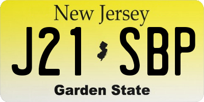 NJ license plate J21SBP
