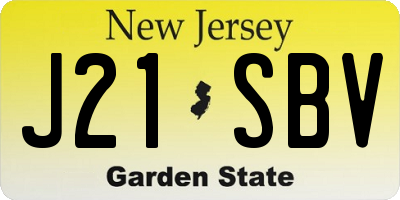 NJ license plate J21SBV