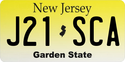 NJ license plate J21SCA