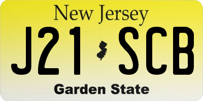 NJ license plate J21SCB