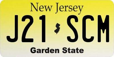 NJ license plate J21SCM