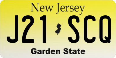 NJ license plate J21SCQ