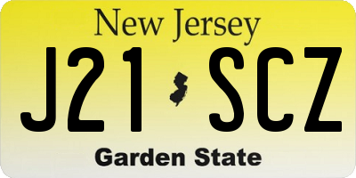 NJ license plate J21SCZ