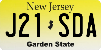 NJ license plate J21SDA