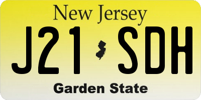 NJ license plate J21SDH