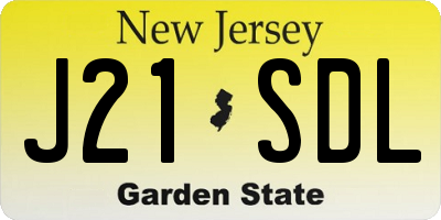 NJ license plate J21SDL